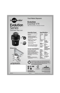 Per vedere il documento InSinkErator 78239A Scheda delle Specifiche